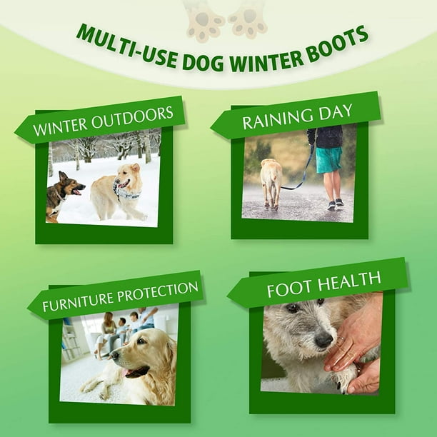 Waterproof Dog Boots Winter Pet Shoes, Outdoor Pet Snow Booties