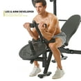 PRCTZ Adjustable Weight Bench with Olympic Squat Rack, Arm and Leg Developer with Preacher Pad