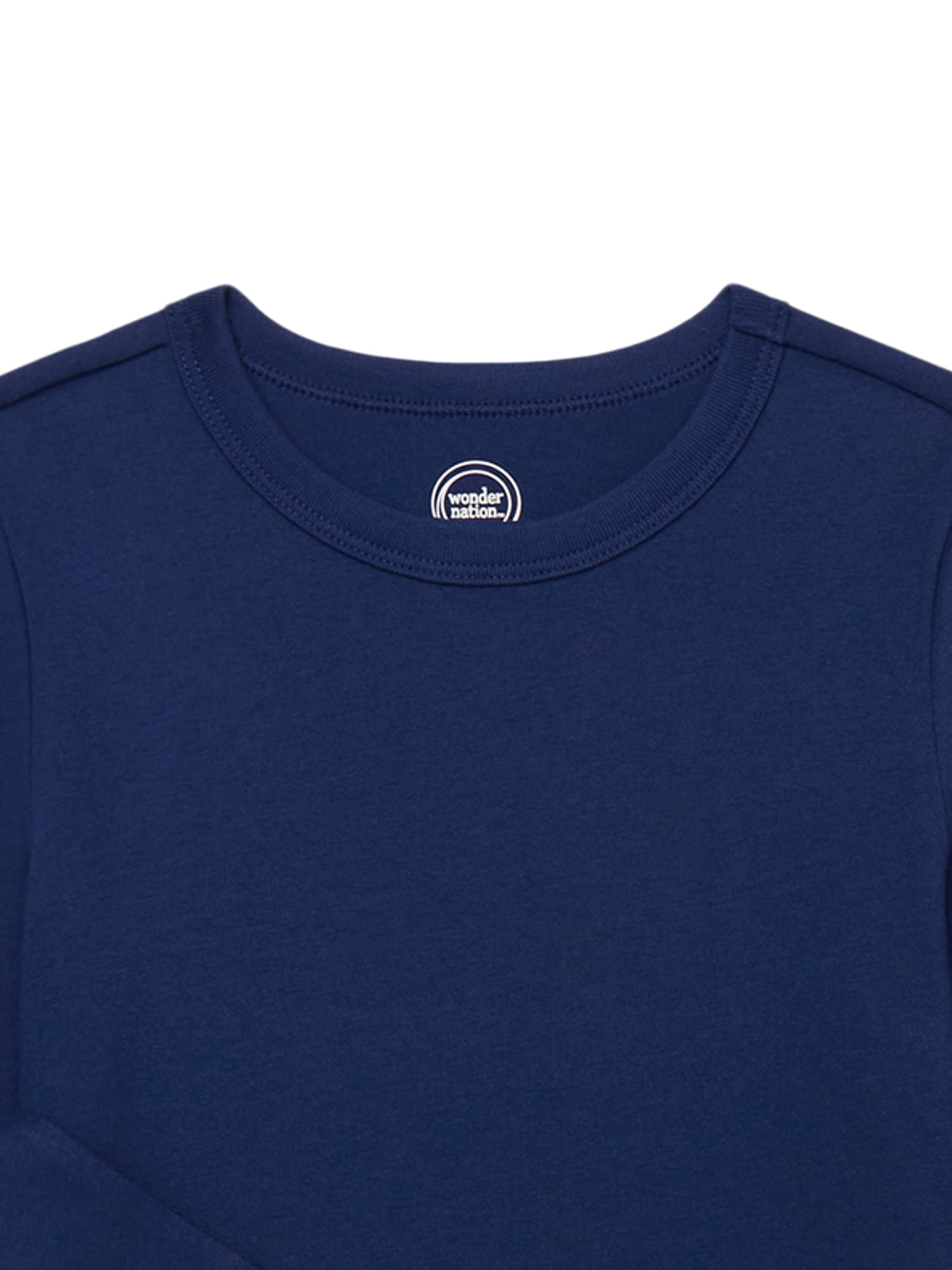 Wonder Nation Boys Long Sleeve Kid Tough T-Shirt, 3-Pack, Sizes 4-18 & Husky
