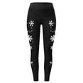 thumbnail image 5 of Fiaer Christmas Leggings Women Snowflakes Tree Glass Snowman Graphic Xmas Pants High Waist Plus Size Tights Trousers Black1 XXL, 5 of 5