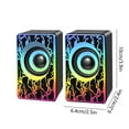 thumbnail image 3 of xjwjuw Computer USB Mini Speaker, Colorful Luminous Lights, Double Channel Subwoofer, Compact Desktop Audio, High-Quality Sound, Plug-and-Play, Laptop, PC, Gaming, Music, 3 of 6