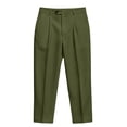 thumbnail image 4 of biudgviw Dress Pants for Men Straight Leg Casual Work Trousers Button Waist Pleated Suit Pants with Pockets for Business Office(Army Green,Large), 4 of 6