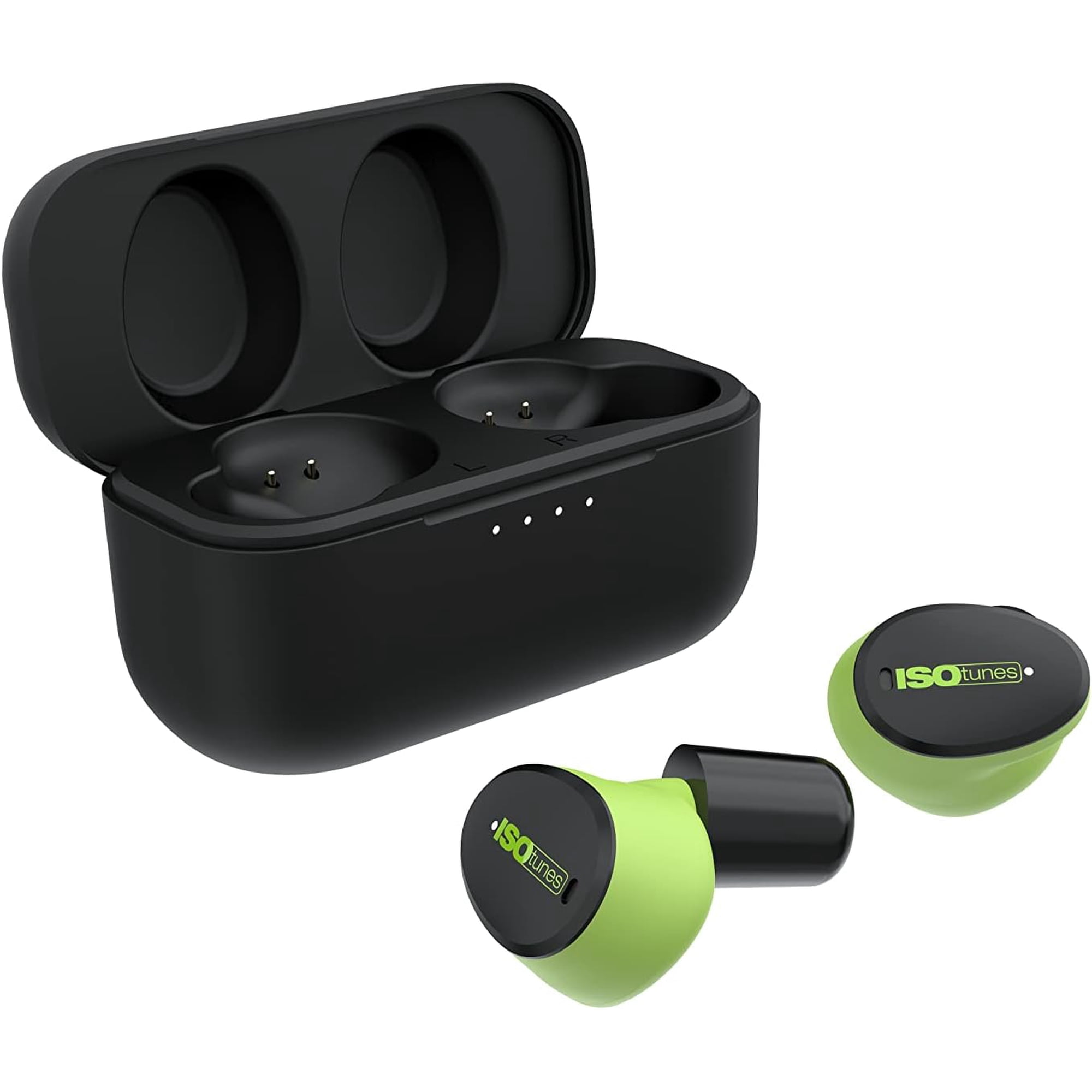 ISOtunes Bluetooth Wireless Hearing Protection Earbuds with a 25 dB (NRR), Black and Green