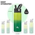 thumbnail image 5 of Konokyo Botella de agua aislada Botellas de agua de acero inoxidable de 18 oz con 3 tapas Botella de agua deportiva, Bamboo Grove, 5 of 5