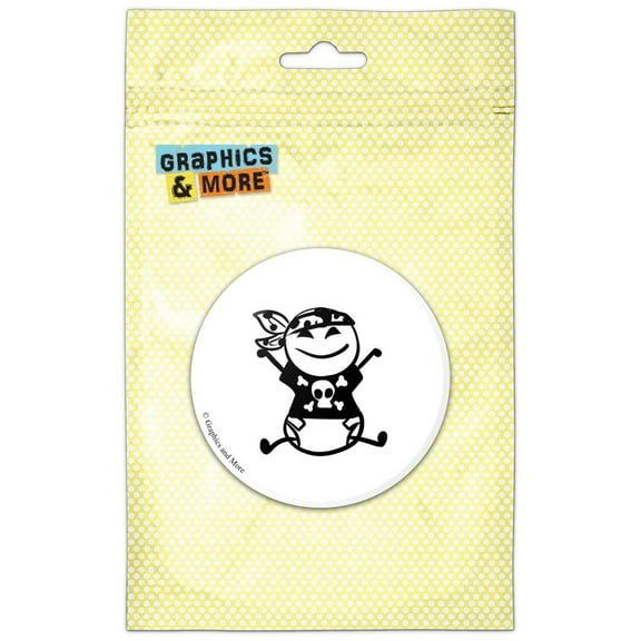 Pirate Baby Stick Figure Refrigerator Button Magnet