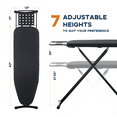 thumbnail image 2 of Ironing Board Full Size, RAINHOL 54"x13" Heavy Duty Compact Iron Board with Iron Rest, Heat Resistant Cover with Ultra Thick Padding, Height Adjustable Sturdy Iron Stand, Black, 2 of 5