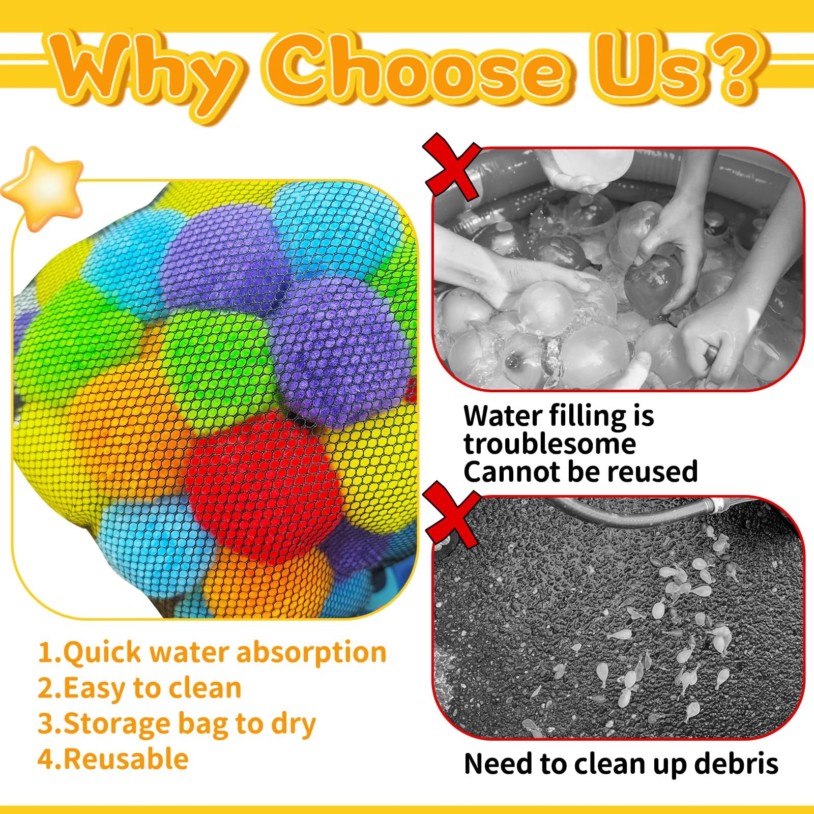 Reusable Water Balls 120 Pcs Outdoor Pool Beach Summer Games Toys