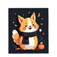 thumbnail image 4 of Cozy Flannel Blanket with Cheerful Cartoon Fox Design Perfect for Sofa Travel Bed and Chair - Warm & Durable for Autumn Vibes, 4 of 7