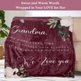 thumbnail image 2 of Grandma Gifts, Mother''s Day Blanket Gifts for Grandma, Grandma Birthday Gifts, Great Grandma Gifts from Granddaughter Grandkids, Grandma Blanket Soft Throw 60" x 50", Burgundy, 2 of 6