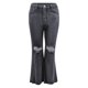 thumbnail image 2 of Gibobby Jeans Pantalones de mujer Pantalones de pierna ancha de mezclilla informales de verano para mujer Pantalones vaqueros ligeramente rasgados con corte de bota(Negro,XL), 2 of 5
