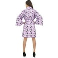 thumbnail image 4 of Bimba Women Light Purple Floral Printed Kimono Robe Bridesmaid Coverup Wrap - 8, 4 of 4