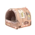 thumbnail image 6 of Reheyre Hamster Nest Printing Semi-closed Soft Big Space Comfortable Keep Warm Practical Elephant Pattern Hamster Bed for Winter, 6 of 8