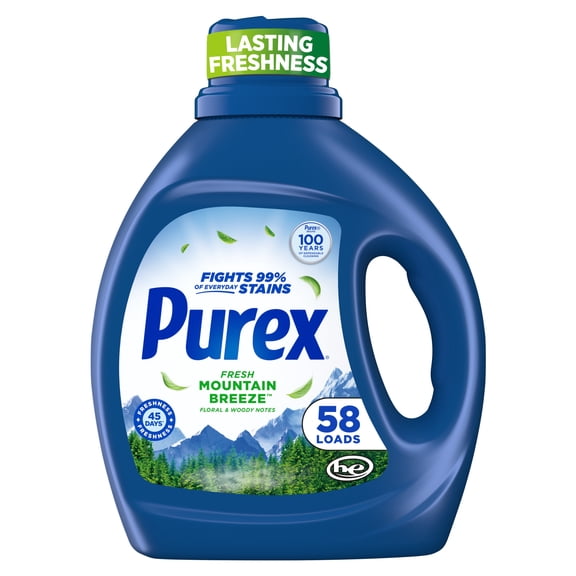 Purex Fresh Mountain Breeze Liquid Detergent, 66 fl oz, 58 loads