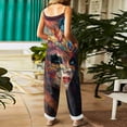 thumbnail image 3 of Fgvctg Mardi Gras Womens Overalls Wide Leg Pant Fashion Mask Graphic Overalls Sleeveless Rompers Carnival Party Spaghetti Straps Jumpsuits Loose Bib Overalls Sprimg Clothing With Pockets Saffron L, 3 of 4