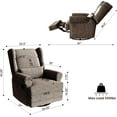 thumbnail image 3 of Superjoe Swivel Recliner Chair, Comfy Glider Rocking Chairs with Lumbar Pillow and Footrest, Upholstered Swivel Rocking Chair for Bedroom,Nursery, Brown, 3 of 8