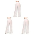 thumbnail image 4 of Eigraketly Pantalones de playa para mujer, traje de baño a la moda, ropa de cintura alta, malla transpirable, pantalones transparentes sueltos, piscina, Blanco METRO 3piezas, 4 of 6