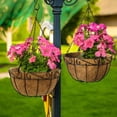 thumbnail image 3 of 4 Pack Metal Hanging Planter Basket with Coco Coir Liner 14 Inch Round Wire Plant Holder with Chain Porch Decor Flower Pots Hanger Garden Decoration Indoor Outdoor Watering Hanging Baskets, 3 of 8