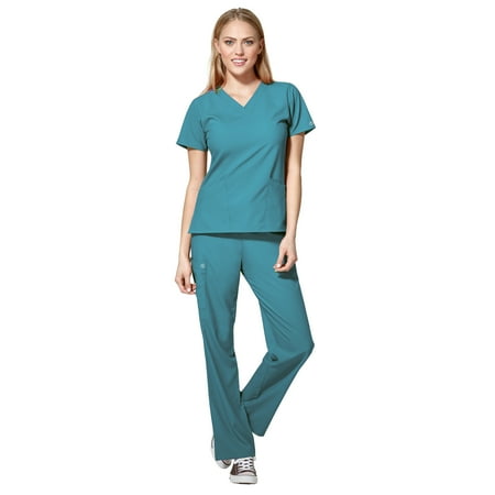 

WonderWink W123 Women s Basic V-Neck Top & Drawstring Pant Scrub Set