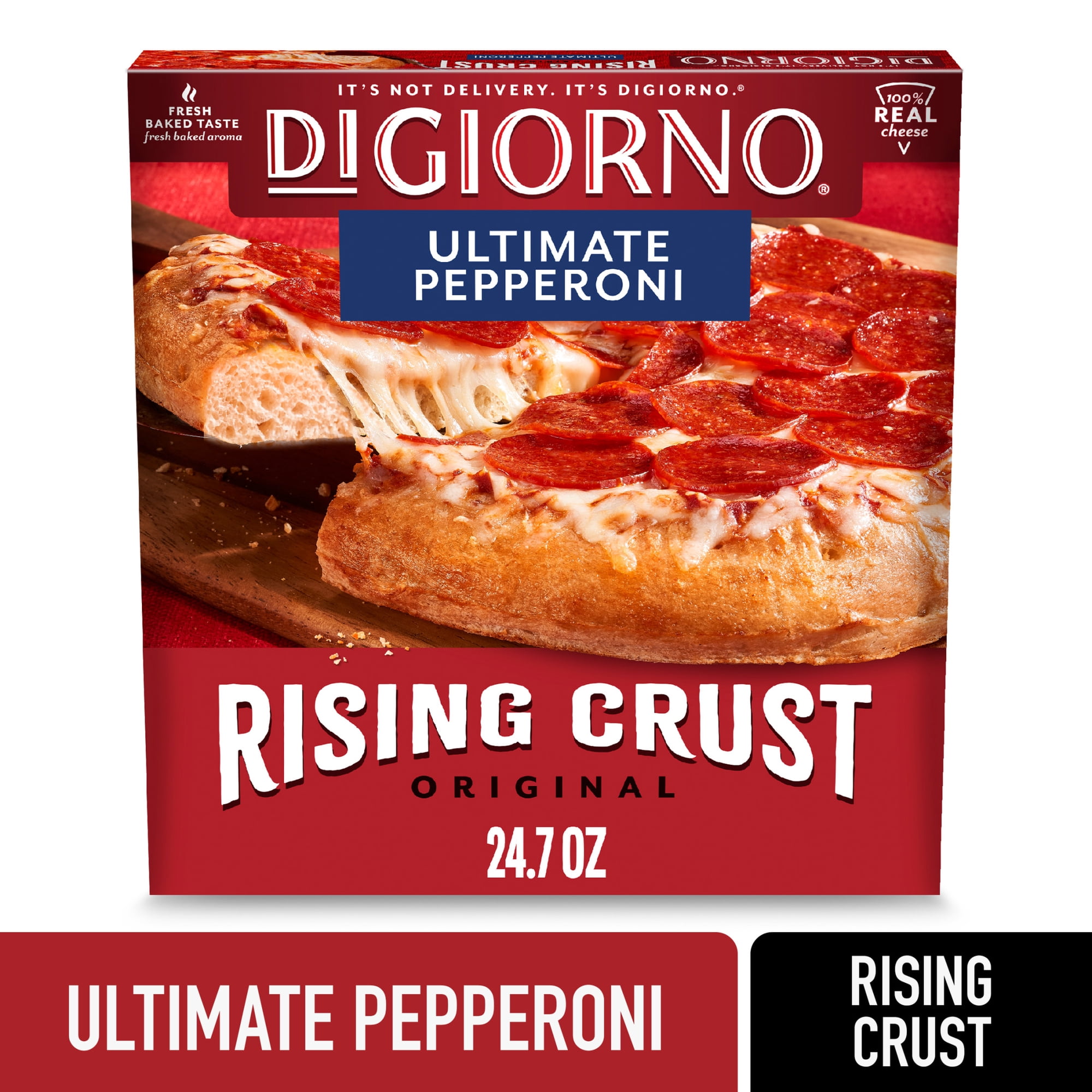 DiGiorno Frozen Pizza, Rising Crust Ultimate Pepperoni with Cheese, 24.7 oz (Frozen)