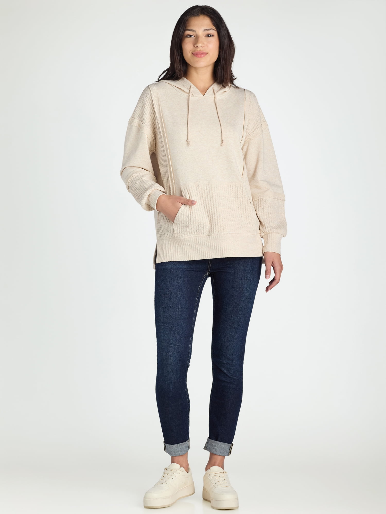 【DEARMINE】Soft waffle sweatshirt Amazon.com: Women's Waffle Knit Hoodies Sweatshirt Solid