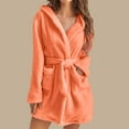 thumbnail image 2 of PEASKJP Kimono Robe for Women Full Length Kimonos Sleepwear Dressing Gown,Solid Color, Orange XL, 2 of 5