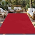 thumbnail image 2 of Pure Red Outdoor Rug for Patio/Deck/Porch, Non-Slip Large Area Rug 5 x 8 Ft, Simple Solid Color Indoor Outdoor Rugs Washable Area Rugs, Reversible Camping Rug Carpet Runner, 2 of 8