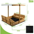 thumbnail image 5 of PETSCOSSET Wooden Sandbox with Canopy and Bench Seats - UV-Resistant Roof, 5 of 9