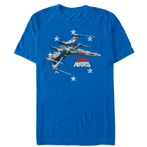 Men's Star Wars Fourth of July  X-Wing Stars  Graphic Tee Royal Blue 3X Large