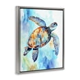 thumbnail image 3 of Stupell Industries Watercolor Style Sea Turtle Gray Framed Floater Canvas Wall Art design by LSR Creative Studio, 31 x 25, 3 of 9