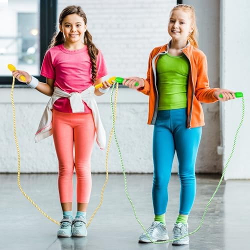 10 Pack Kids Jump Rope, Colorful Nylon Skipping Ropes for , 7.87FT Adjustable Length, 5.51IN Handles, Lightweight Skipping Ropes Set for Indoor & Outdoor Play Fitness School Activities