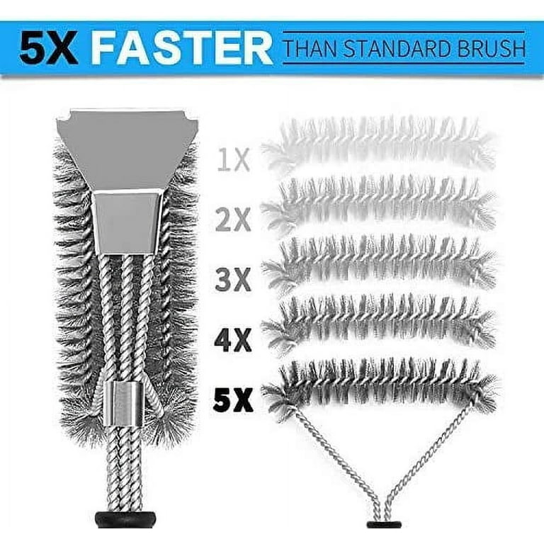 Bbq Grill Brush Set Of 2 Safe Grill Cleaning Brush Stainless Steel Bristle  Free