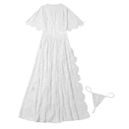 Tbopshirt Lingerie for Women Clearance Up to 50% off Womens Lingeries Ladies Strap Crochet Lace Cutout Teddy Lingerie Embroidery Gauze Underwear Valentines Day Gift for Her