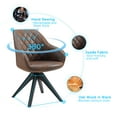 thumbnail image 2 of Art Leon Mid Century Accent Chair for Living Room, Faux Leather Swivel Desk Chair with Wood Legs, Mocha, 2 of 8