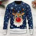 thumbnail image 2 of JIKNTTR Mens Christmas Sweaters Christmas Reindeer Print Knit Turtleneck Sweatshirt Fashion & Cute Holiday Sweater Cable Knit Sweater, 2 of 4