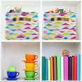 thumbnail image 6 of Multicolor Triangles Foldable Storage Basket,Canvas Fabric Foldable Storage Bins with Handles Open Home Storage Bins Boxes for Toy Book Shelf Closet Baskets, 6 of 8