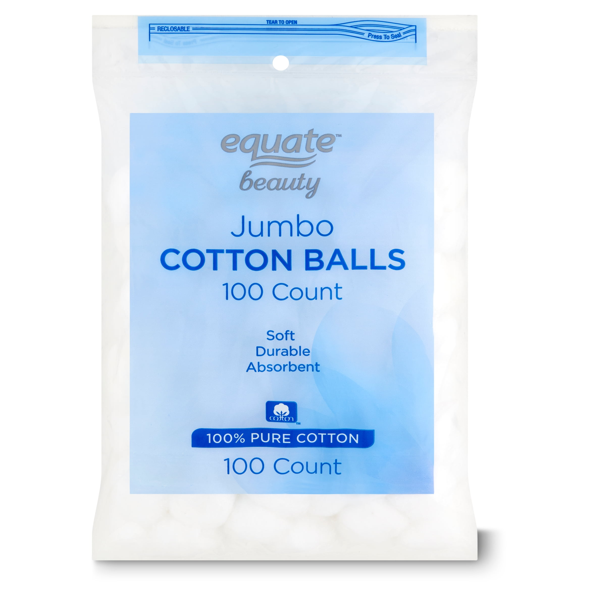 Equate Beauty Jumbo Cotton Balls 100 Count Walmart Com
