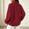 thumbnail image 7 of Brnmyaeo Womens Fuzzy Fleece Jacket Warm Loose Zip Up Lapel Neck Cozy Coat Casual Long Sleeve Ribbed Fleecy Fall Winter Trendy Outwear, 7 of 7