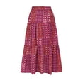thumbnail image 5 of Maoxin Women Skirt Ladies Printed Bohemian Commuting Elastic Waist Drawstring Skirt ,Hot Pink,XL, 5 of 7