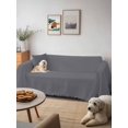 thumbnail image 6 of Grey Pure Color Couch Cover for 2 Cushion Couch, Aesthetics Contemporary Luxury Washable Love Seat Sofa Covers Slipcover, Throw Sofa Covers for Pets, Furniture Protector 71"x102", 6 of 9