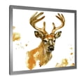 thumbnail image 2 of Designart 'Abstract Portrait Of Deer With Big Horns' Farmhouse Framed Art Print, 2 of 4