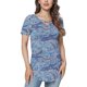 thumbnail image 1 of Mujer Estampado Manga Corta,Verano Cuello En V Corto Criss Cross Camiseta Estampado Blusa Casual Top Artesanía Excepcional, 1 of 6
