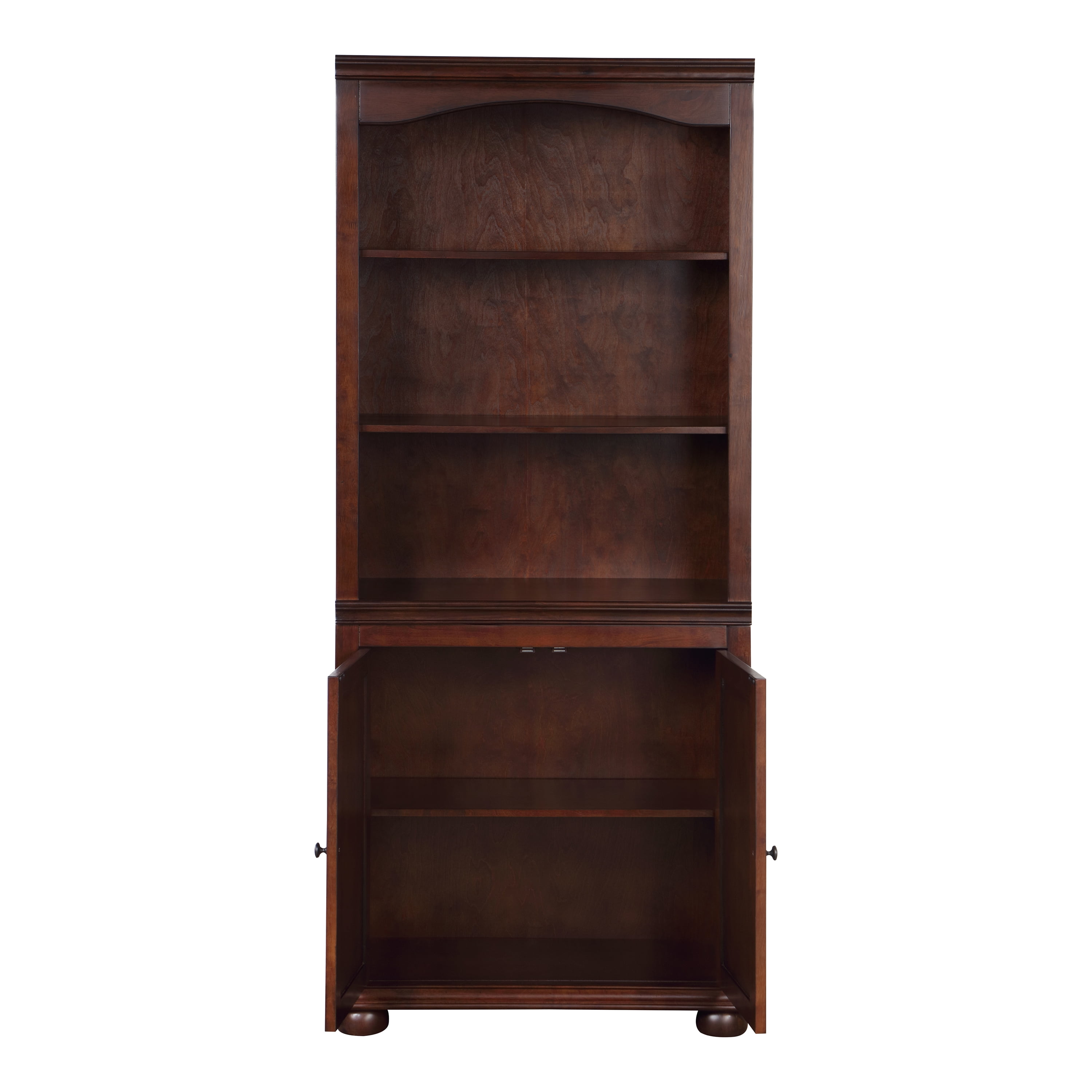 Furniture of America Lieux 3-Shelf Wood Adult Bookcase with 2-Door, Espresso