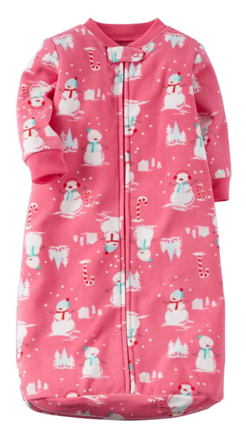 Carter's Carters Infant Girls Pink Fleece Snowman Sleep Sack Baby Bunting Sleepbag Walmart
