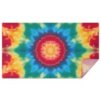 Colorful Tie Dye Mandala Pattern Rectangle Tablecloth 60"x102",Waterproof Polyester Rectangle Table Cloth, Wipeable Spillproof Polyester Tablecloth for Dining, Camping, Indoor and Outdoor