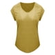 thumbnail image 2 of Playeras,Blusas y Tops,Ropa para Mujer Athletic camisetas sin mangas para las mujeres Camiseta de manga corta con cuello en V para mujer, informal, holgada, sin mangas (Yellow, M), 2 of 4