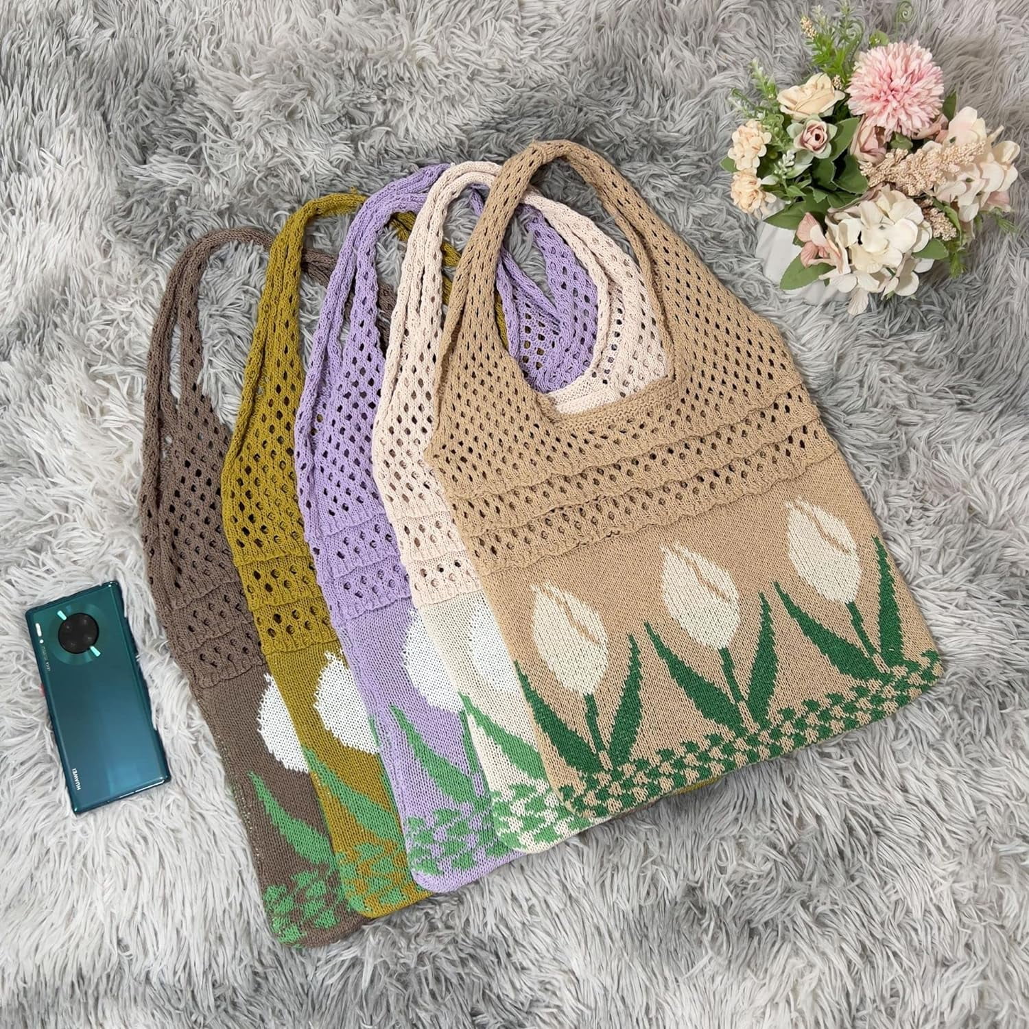 Kukuzhu Fairy Tote Bag Aesthetic Tote Bag Y2k Bag Tote Bag Aesthetic Y2k Crochet Tote Bag Aesthetic