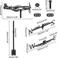 thumbnail image 2 of Weathervane Fighter Ornament Wind Vane Weathercock Metal Weather Vane for Garden Decor Farmhouse Decorative Outdoor Garden Wind Measuring Tool for diy, 2 of 9