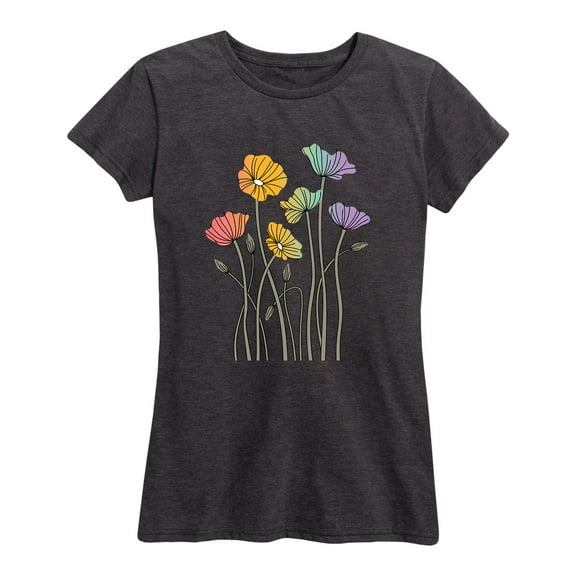 Instant Message - Rainbow Poppies - Women's Short Sleeve Graphic T-Shirt