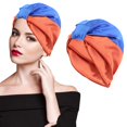 thumbnail image 1 of Soin des Cheveux 1 Pce Bonnet de Nuit Imitation Soie Double Couche pour Femmes Bonnet Croisé Torsadé Couvre-Chef, 1 of 3