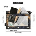 thumbnail image 3 of 2 Pack Pencil Pouch for 3 Ring Binder Smooth Zipper Folders with Pockets Clear Window Pencil Case Black Horse with Stars, 3 of 6